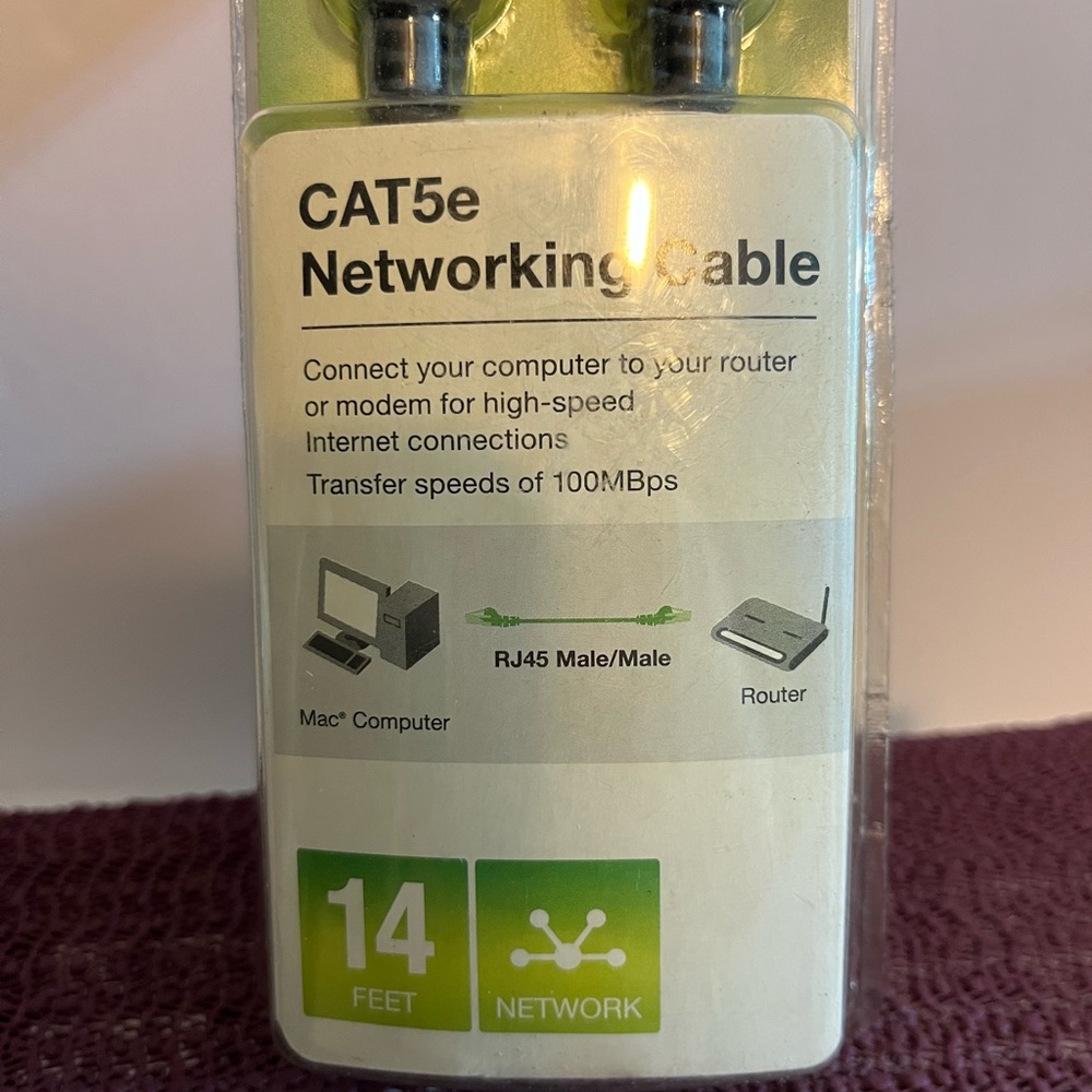 BELKIN‎ NIB CAT5e NETWORKING INTERNET 14FT CABLE - Picture 2 of 6
